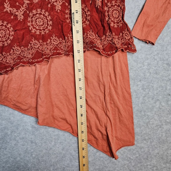 4Love & Liberty Johnny Was Patchwork Lagenlook Asymmetrical Long Sleeve Top Sz M - Picture 7 of 9